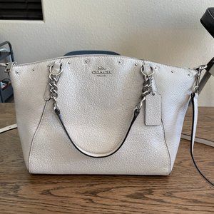 Coach leather white satchel bag
